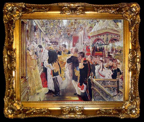 framed  Valentin Serov Coronation of Tsar Nicholas II of Russia, ta009-2